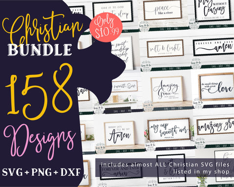 158 Christian SVG Bundle | Salt & Light Svg | Amazing Grace Svg | Amen Svg | Pray Wait Trust Svg | Commercial Use | Digital Cut Files (1294654527) SVG Ivan & Co. Designs 