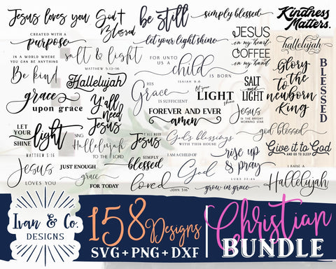 158 Christian SVG Bundle | Salt & Light Svg | Amazing Grace Svg | Amen Svg | Pray Wait Trust Svg | Commercial Use | Digital Cut Files (1294654527) SVG Ivan & Co. Designs 