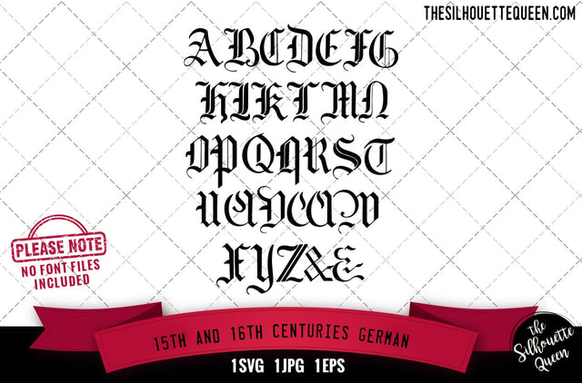 15th and 16th Centuries. German alphabets - ABC letters SVG Loveleen Kaur 