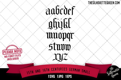 15th and 16th Centuries. German. Small alphabets - ABC letters SVG Loveleen Kaur 