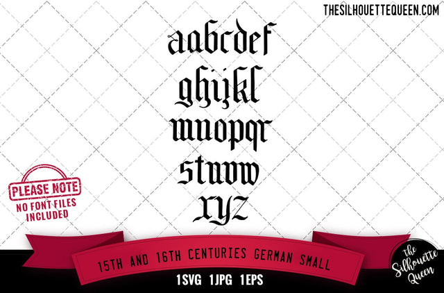 15th and 16th Centuries. German. Small alphabets - ABC letters SVG Loveleen Kaur 