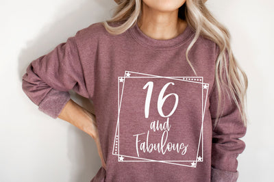16 and Fabulous SVG | Sweet Sixteen Design | 16 Birthday Design SVG RedFoxDesignsUS 
