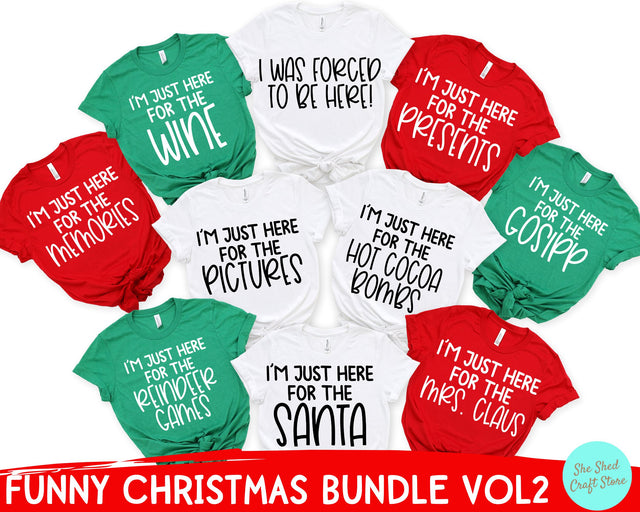 16 Designs Included - Christmas Bundle Svg, Funny Christmas Svg Bundle, I'm Just Here For The Svg SVG She Shed Craft Store 