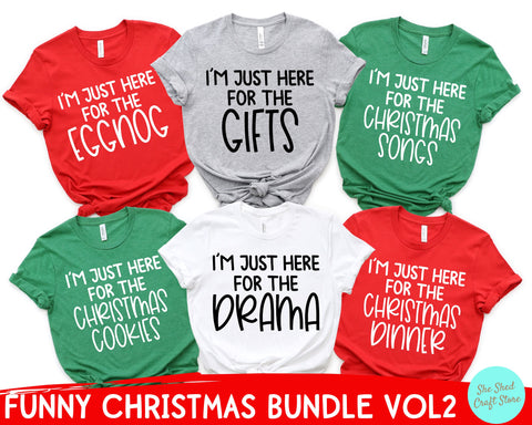 16 Designs Included - Christmas Bundle Svg, Funny Christmas Svg Bundle, I'm Just Here For The Svg SVG She Shed Craft Store 