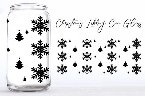 Bundle 6 Christmas Libbey Beer Glass Can Wrap SVG for 16-20