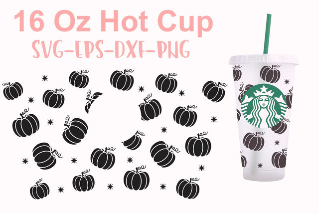 16 Oz Hotcup Pumpkin svg, Halloween Starbucks svg, Drinkware svg SVG Isabella Machell 