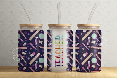 16 oz libbey glass, can glass wrap,glass can wrap, glass can wrap png, leopard print, libbey glass png, sublimation design, teacher gift, teacher glass can, teacher sublimation Sublimation Syre Digital Creations 