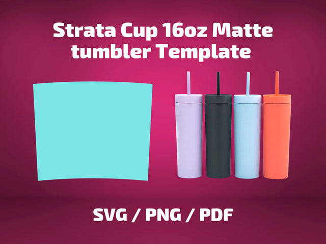 16 oz Strata Cup Matte tumbler template for sublimation SVG BambinaCreations 
