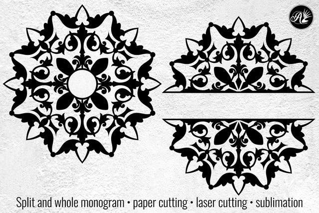 16-point Ornamental Mandala Monogram cut files SVG Angel on Empire 