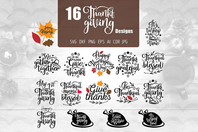 16 Thanksgiving Designs SVG SVG VectorSVGdesign