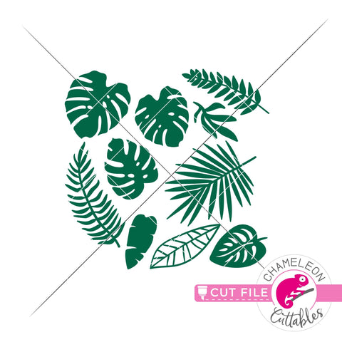 16 Tropical Graphics svg png dxf SVG Chameleon Cuttables 