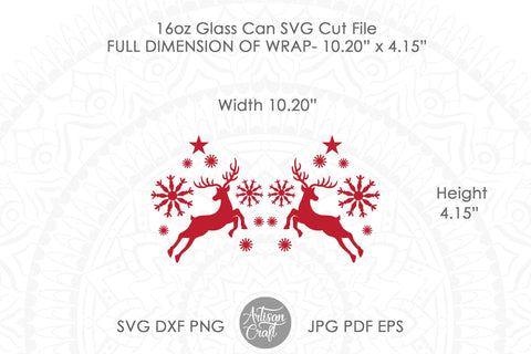 16oz Can glass wrap for Christmas SVG Artisan Craft SVG 