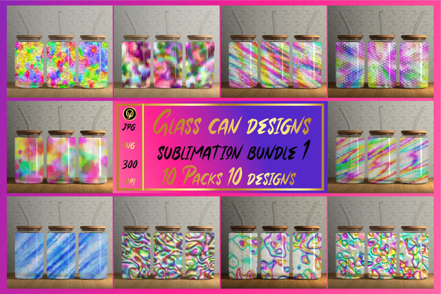 16oz Glass Can Sublimation Wrap Bundle 1 Sublimation oyonnidesign 
