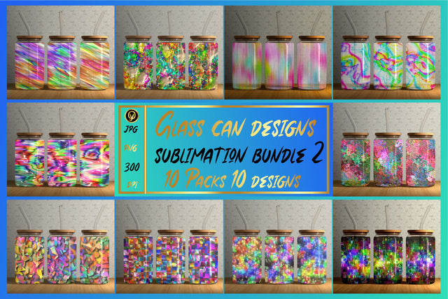 16oz Glass Can Sublimation Wrap Bundle 2 Sublimation oyonnidesign 