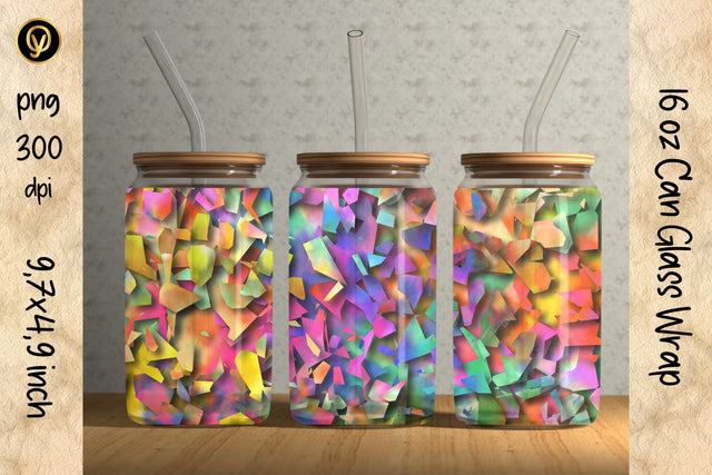 16oz Glass Can Sublimation Wrap Design.Abstract Can Glass Sublimation Design Sublimation oyonnidesign 