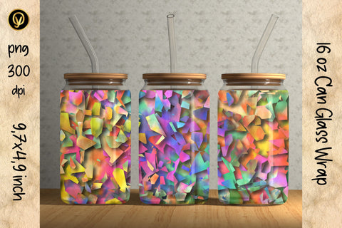 16oz Glass Can Sublimation Wrap Design.Abstract Can Glass Sublimation Design Sublimation oyonnidesign 