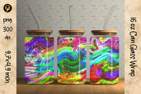 16oz Glass Can Sublimation Wrap Design.Abstract Can Glass Sublimation Design Sublimation oyonnidesign 