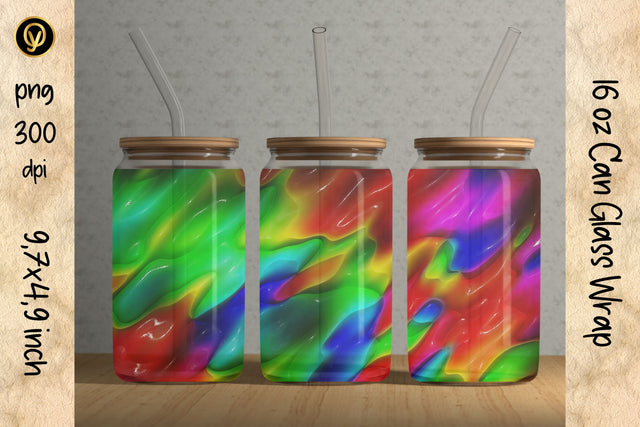 16oz Glass Can Sublimation Wrap Design.Abstract Can Glass Sublimation Design Sublimation oyonnidesign 