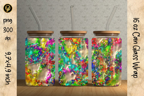 16oz Glass Can Sublimation Wrap Design.Abstract Can Glass Sublimation Design Sublimation oyonnidesign 