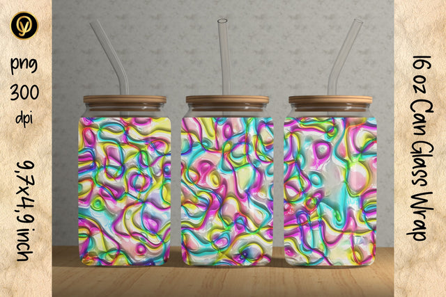 16oz Glass Can Sublimation Wrap Design.Abstract Can Glass Sublimation Design Sublimation oyonnidesign 