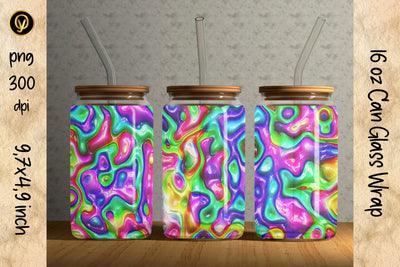 16oz Glass Can Sublimation Wrap Design.Abstract Can Glass Sublimation Design Sublimation oyonnidesign 