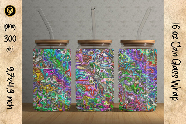 16oz Glass Can Sublimation Wrap Design.Abstract Can Glass Sublimation Design Sublimation oyonnidesign 