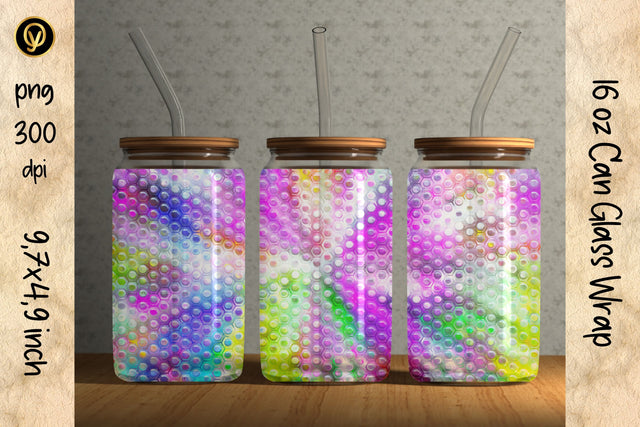 16oz Glass Can Sublimation Wrap Design.Abstract Can Glass Sublimation oyonnidesign 