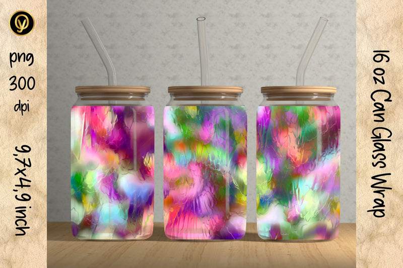 16oz Glass Can Sublimation Wrap Design.Abstract Can Glass Sublimation oyonnidesign 