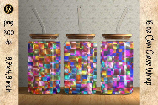 16oz Glass Can Sublimation Wrap Design.Abstract Can Glass Sublimation oyonnidesign 