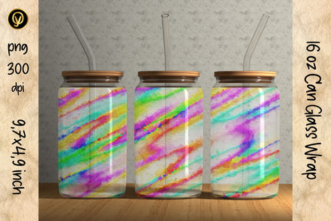 16oz Glass Can Sublimation Wrap Design.Abstract Can Glass Sublimation oyonnidesign 