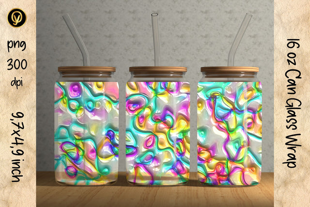 16oz Glass Can Sublimation Wrap Design.Abstract Can Glass Sublimation oyonnidesign 