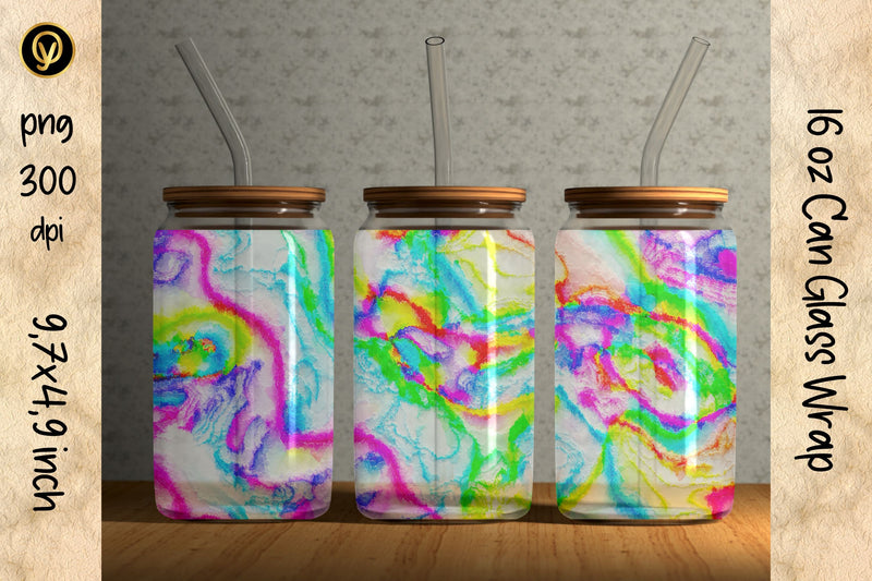 16oz Glass Can Sublimation Wrap Design.Abstract Can Glass Sublimation oyonnidesign 