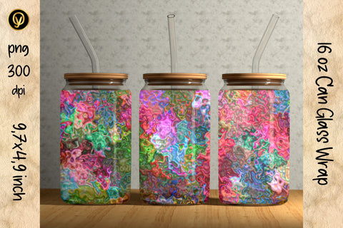 16oz Glass Can Sublimation Wrap Design.Abstract Can Glass Sublimation oyonnidesign 