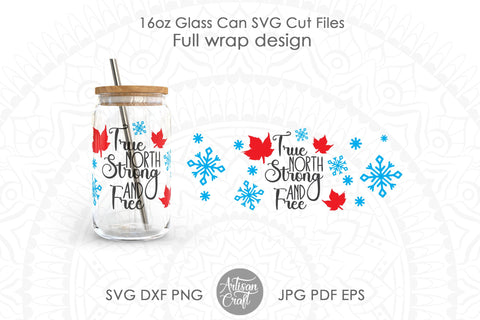 16oz glass can SVG, Canada day SVG, Canada Eh SVG Artisan Craft SVG 