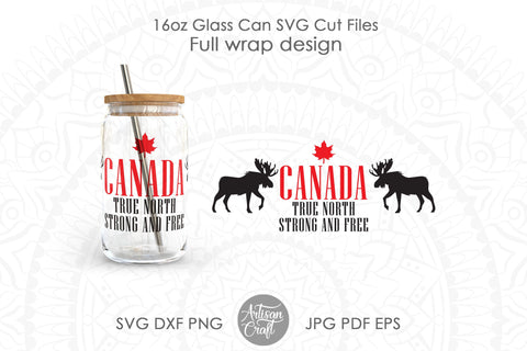 16oz glass can SVG, Canada day SVG, Canada Eh SVG Artisan Craft SVG 