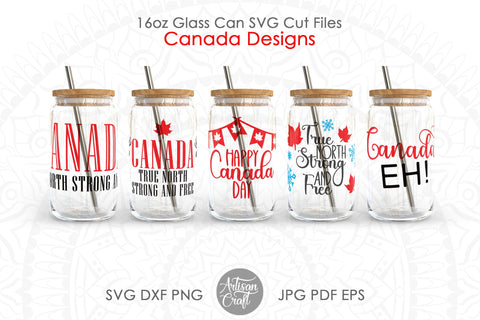16oz glass can SVG, Canada day SVG, Canada Eh SVG Artisan Craft SVG 
