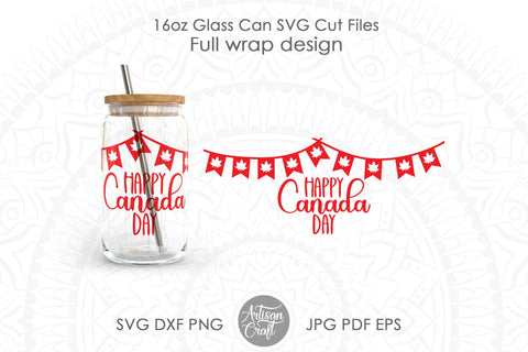 16oz glass can SVG, Canada day SVG, Canada Eh SVG Artisan Craft SVG 