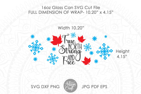 16oz glass can SVG, Canada day SVG, Canada Eh SVG Artisan Craft SVG 