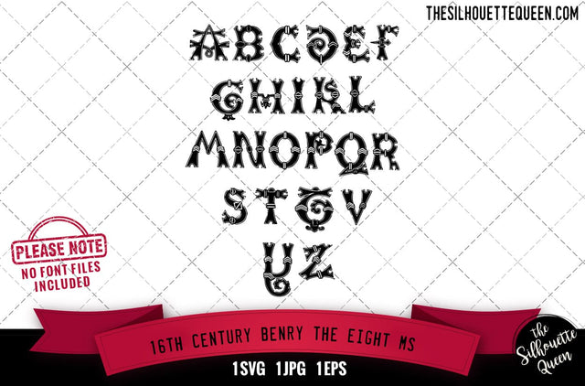 16th Century. Benry the Eight. MS alphabets - ABC letters SVG Loveleen Kaur 