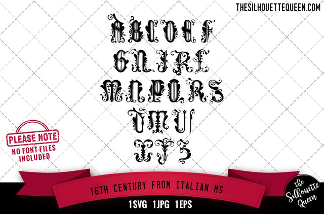 16th Century. from Italian MS alphabets - ABC letters SVG Loveleen Kaur 