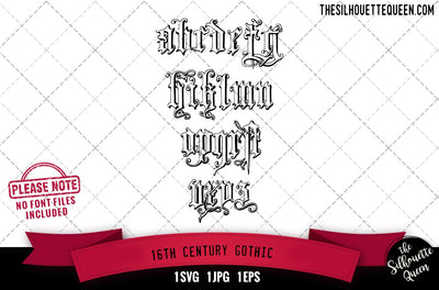 16th Century. Gothic alphabets - ABC letters SVG Loveleen Kaur 