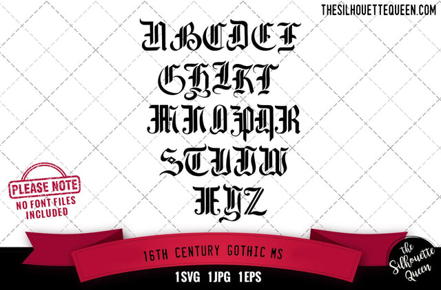 16th Century. Gothic.MS alphabets - ABC letters SVG Loveleen Kaur 