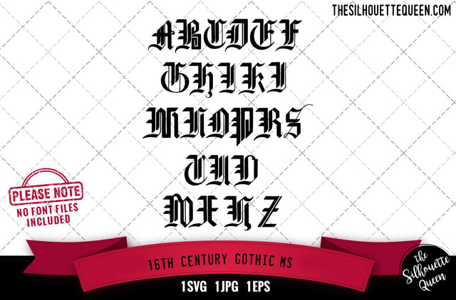 16th Century. Gothic.MS alphabets - ABC letters SVG Loveleen Kaur 