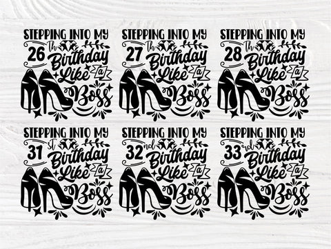 16th to 35th Birthday Like a Boss SVG, High Heels SVG TonisArtStudio 