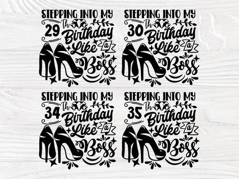 16th to 35th Birthday Like a Boss SVG, High Heels SVG TonisArtStudio 