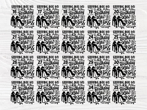 16th to 35th Birthday Like a Boss SVG, High Heels SVG TonisArtStudio 