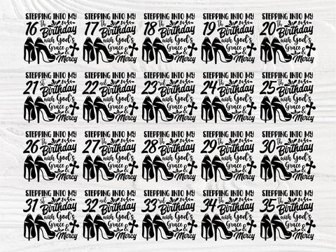 16th to 75th Birthday Girl SVG, High Heel Svg SVG TonisArtStudio 