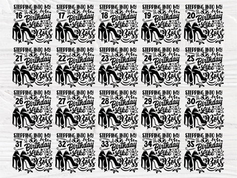 16th to 75th Birthday Girl SVG, High Heel Svg SVG TonisArtStudio 