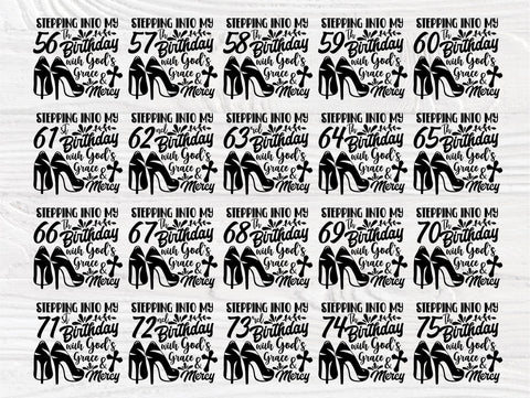 16th to 75th Birthday Girl SVG, High Heel Svg SVG TonisArtStudio 