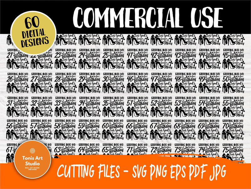 16th to 75th Birthday Girl SVG, High Heel Svg SVG TonisArtStudio 